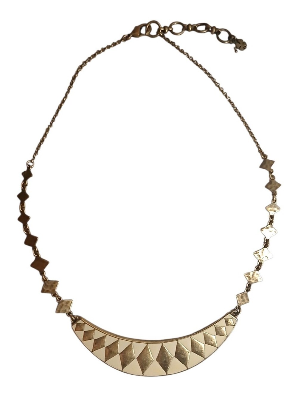 NWOT Lucky Brand Gold & White Geometric Statement Necklace